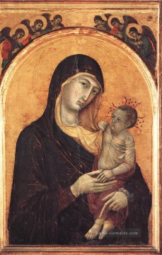  schule - Madonna und Kind mit sechs Engeln Schule Siena Duccio